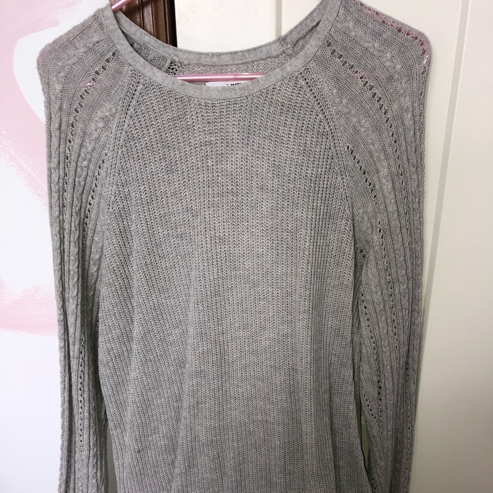 Long Grey Knit Sweater